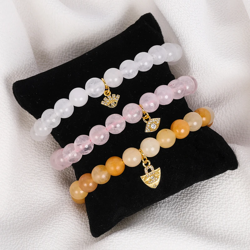 HOVANCI natural stones jewelry crystal evil eyes pendant bracelet 12 healing natural stone beaded stretch bracelet, As pictures
HOVANCI natural stones jewelry crystal evil eyes pendant bracelet 12 healing natural stone beaded stretch bracelet, As pictures