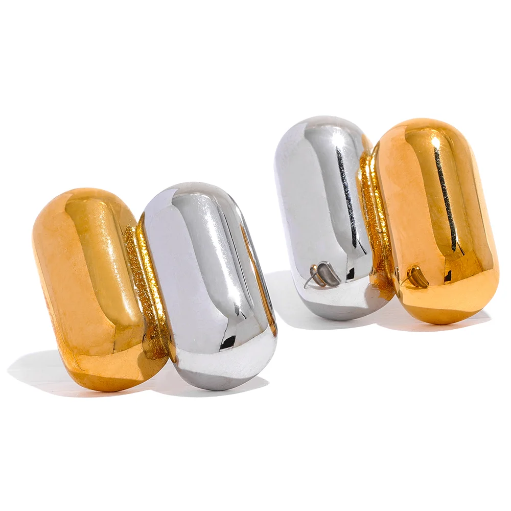 JINYOU 877 Stainless Steel Gold Silver Double Color Geometric Stud Earrings Fashion High Quality Jewelry Women Waterproof Gift
JINYOU 877 Stainless Steel Gold Silver Double Color Geometric Stud Earrings Fashion High Quality Jewelry Women Waterproof Gift