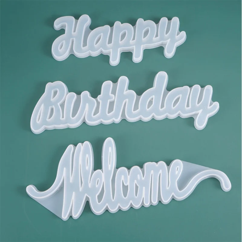 DIY Crystal Epoxy Resin Mold "Welcome Happy Brithday" Letters Blessings Listing Decoration Silicone Mold For Resin
DIY Crystal Epoxy Resin Mold "Welcome Happy Brithday" Letters Blessings Listing Decoration Silicone Mold For Resin