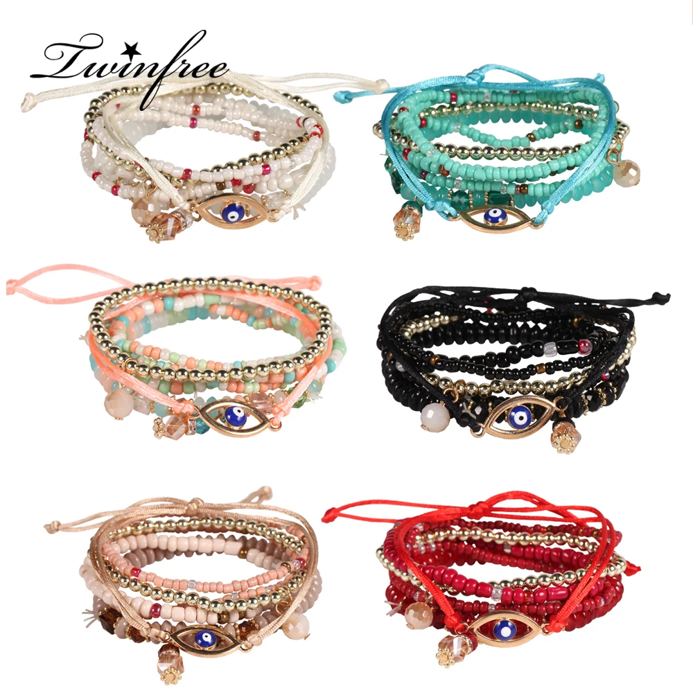 6pcs/set New Evil Eye Bracelet Boho Custom Adjustable Hamsa Colorful Bead Bracelets Women Fashion Jewelry 2021, 6 colors
6pcs/set New Evil Eye Bracelet Boho Custom Adjustable Hamsa Colorful Bead Bracelets Women Fashion Jewelry 2021, 6 colors