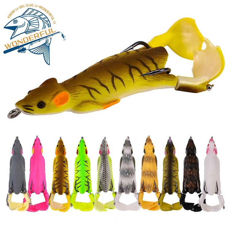 High Quality 95mm Multicolor 3D Eyes Freshwater Top Water Floating Propeller Soft Mouse Fishing Lure With Double Hooks
High Quality 95mm Multicolor 3D Eyes Freshwater Top Water Floating Propeller Soft Mouse Fishing Lure With Double Hooks