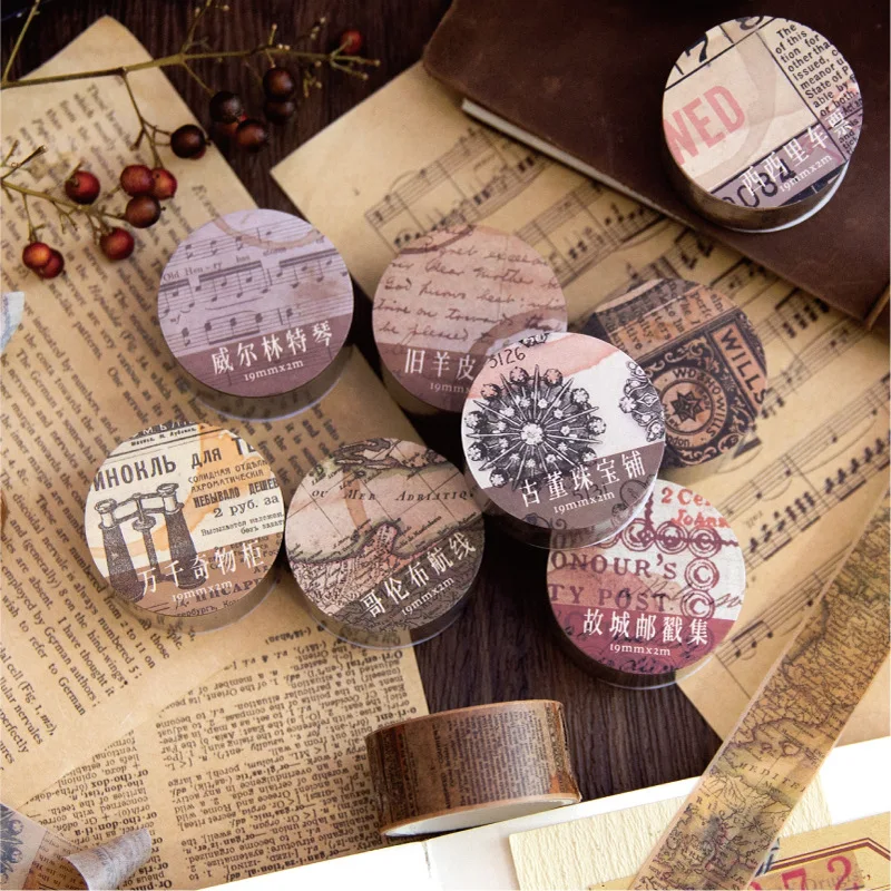 2M/Roll Retro Paper Adhesive Tape European Ancient Paper Series Simple Notebook Diy Material Stickers Decorative Sticker 8 
2M/Roll Retro Paper Adhesive Tape European Ancient Paper Series Simple Notebook Diy Material Stickers Decorative Sticker 8