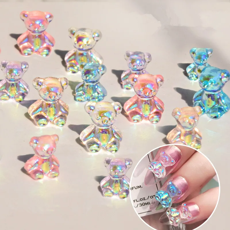 6 pcs/bag 3D Lovely Bear Shimmer Colorful Candy Clear Bulk Nail Art Decorations for DIY Birthday Nail Design K1515-1522
6 pcs/bag 3D Lovely Bear Shimmer Colorful Candy Clear Bulk Nail Art Decorations for DIY Birthday Nail Design K1515-1522