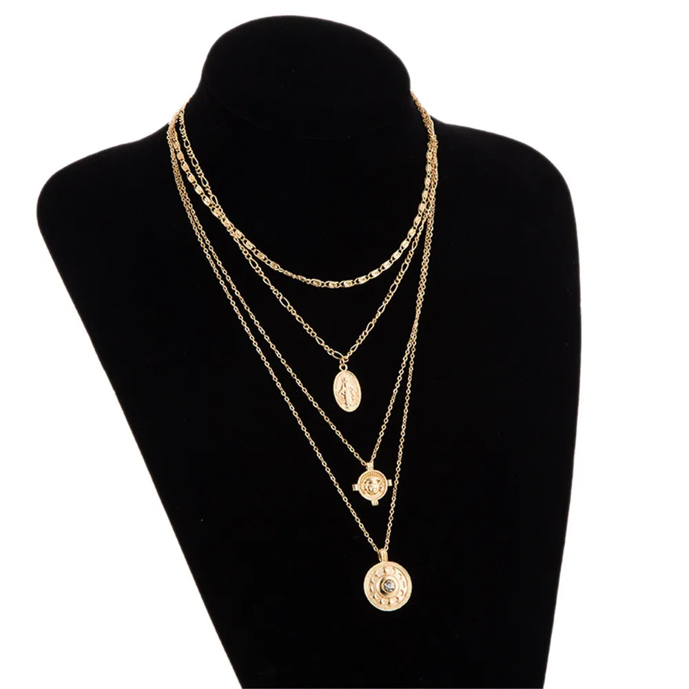 Vintage Crystal Cross Flower Virgin Mary Pendant Necklace For Women Gold Multi-layer Necklaces & Pendants Jewelry, Picture shows
Vintage Crystal Cross Flower Virgin Mary Pendant Necklace For Women Gold Multi-layer Necklaces & Pendants Jewelry, Picture shows