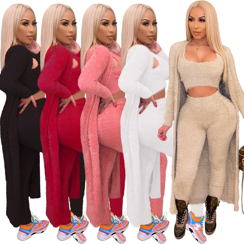 2021 New Arrivals Long Coat Warm Clothes Furry Set Women Plush Three Piece Set Women Clothing Winter Clothes For Women
2021 New Arrivals Long Coat Warm Clothes Furry Set Women Plush Three Piece Set Women Clothing Winter Clothes For Women