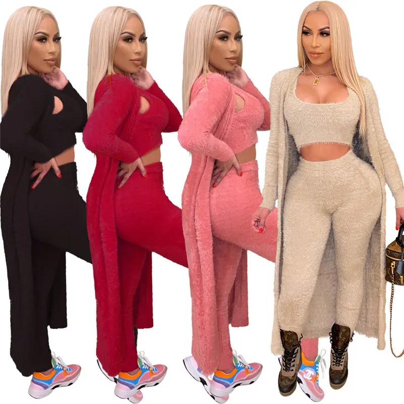 Women fashion home casual vest long jacket women warm cozy fluffy three piece winter set women clothing
Women fashion home casual vest long jacket women warm cozy fluffy three piece winter set women clothing