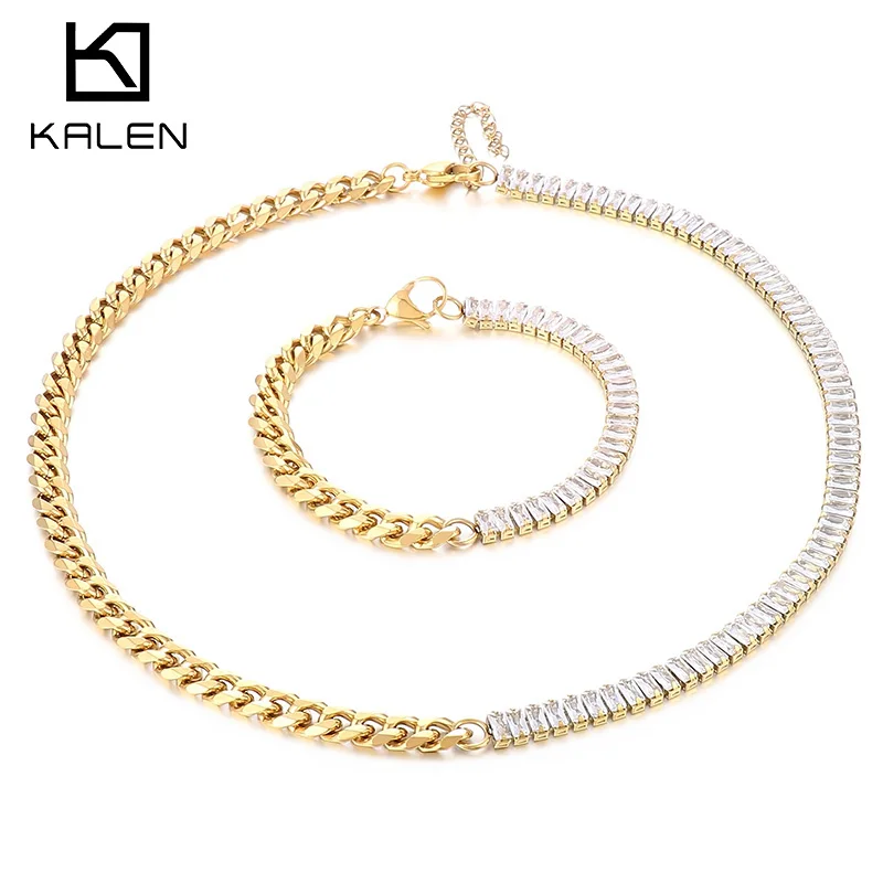 Kalen 18K Fashion Stainless Steel Splicing Zircon Temperament Bracelets And Necklaces
Kalen 18K Fashion Stainless Steel Splicing Zircon Temperament Bracelets And Necklaces