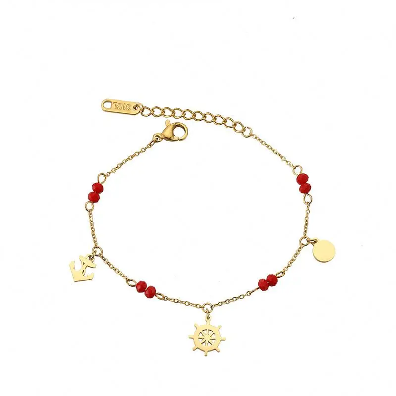 Unique Design 14K Gold Plated Non Tarnish Stainless Steel Red Crystal Charm Bracelets
Unique Design 14K Gold Plated Non Tarnish Stainless Steel Red Crystal Charm Bracelets
