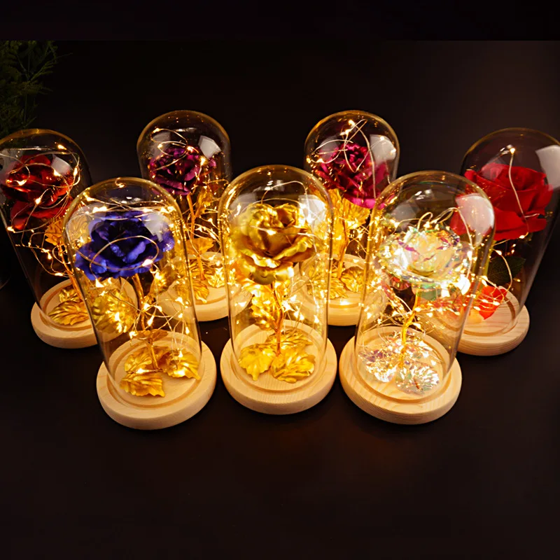 Artificial Eternal Rose LED Light Beauty The Beast In Glass Cover Christmas Home Decor For Mother Valentines Day new Year Gift
Artificial Eternal Rose LED Light Beauty The Beast In Glass Cover Christmas Home Decor For Mother Valentines Day new Year Gift