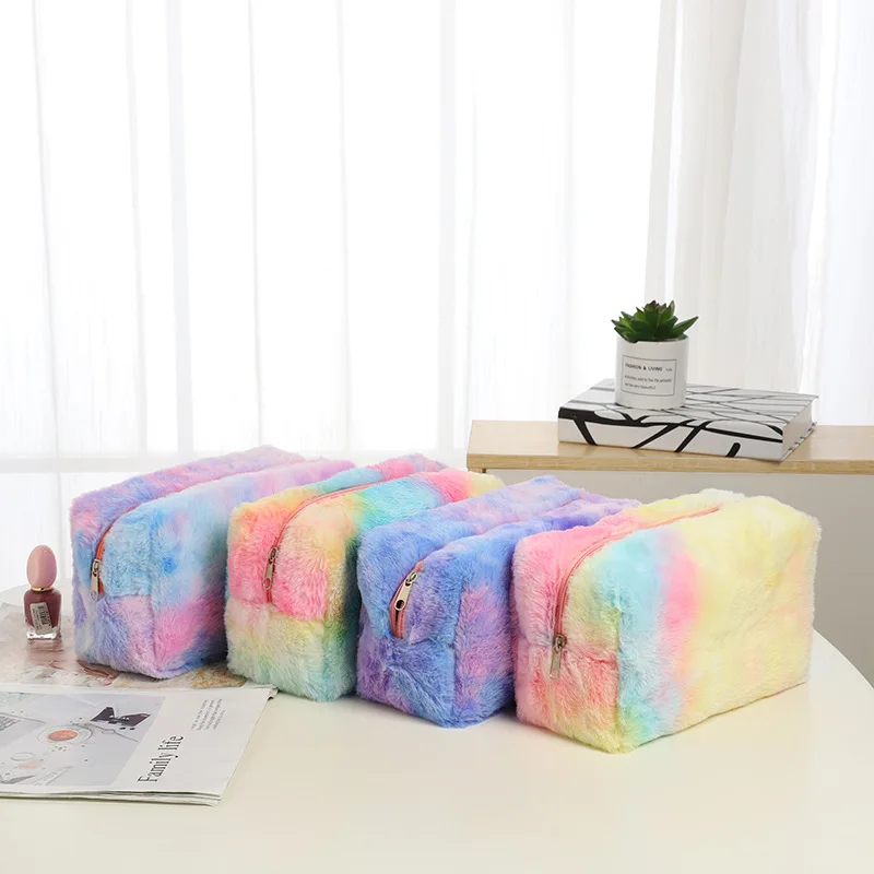 Autumn And Winter Sweet And Cute Outdoor Portable Plush Cosmetic Bag Girl Square Storage Rabbit Hair Makeup Bag, Figure color 
Autumn And Winter Sweet And Cute Outdoor Portable Plush Cosmetic Bag Girl Square Storage Rabbit Hair Makeup Bag, Figure color