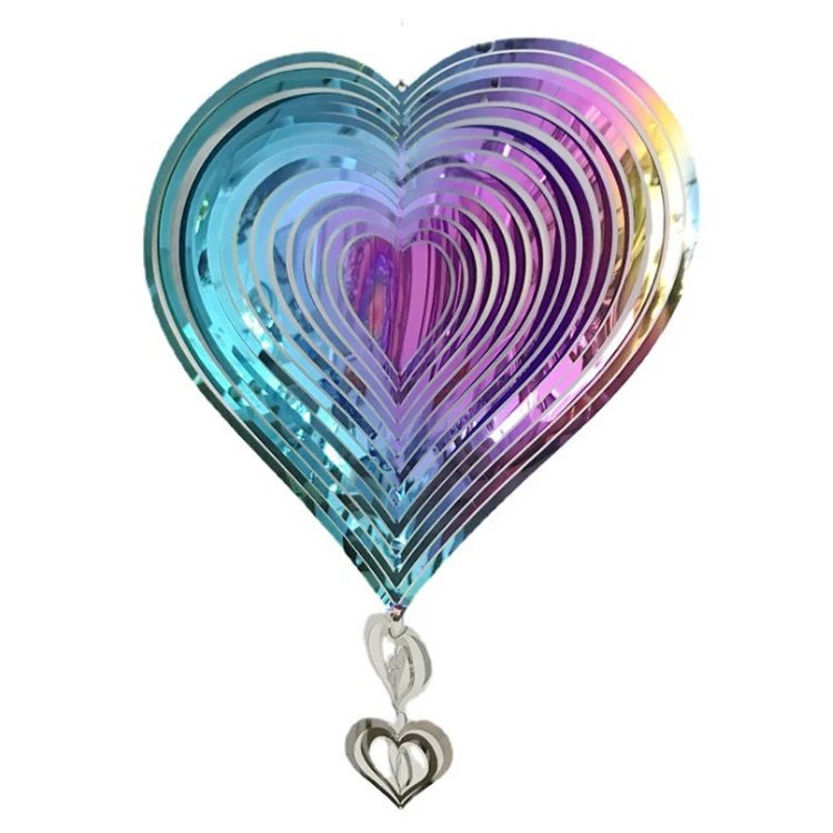 Metal Outdoor Yard Festival Decor Gifts Hanging Ornament Stainless steel Heart shape rain-bow color Metal wind chime 
Metal Outdoor Yard Festival Decor Gifts Hanging Ornament Stainless steel Heart shape rain-bow color Metal wind chime