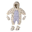 Infant Jumpsuits Hoodies One Piece Winter Thicken Romper Down Snowsuit For 18 Month Old Boy