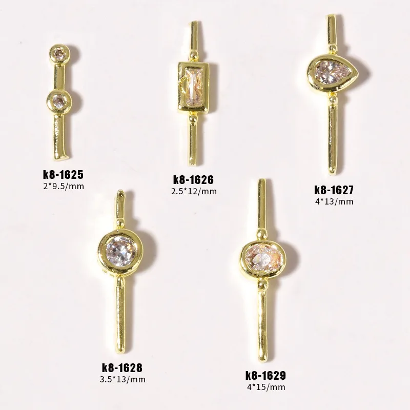 Luxury 3A Zircon Gold Plated Color Geometric Bar 3D Nail Art Finger Nail decorated Beauty Nail Sticker Fashion Accessories
Luxury 3A Zircon Gold Plated Color Geometric Bar 3D Nail Art Finger Nail decorated Beauty Nail Sticker Fashion Accessories