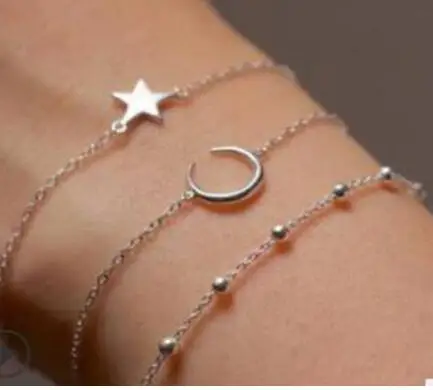 WIIPU Silver Star Moon Multi-layer Chain Bracelets for Women Adjustable Charm Bracelets Bangles Jewelry Pulsera
WIIPU Silver Star Moon Multi-layer Chain Bracelets for Women Adjustable Charm Bracelets Bangles Jewelry Pulsera
