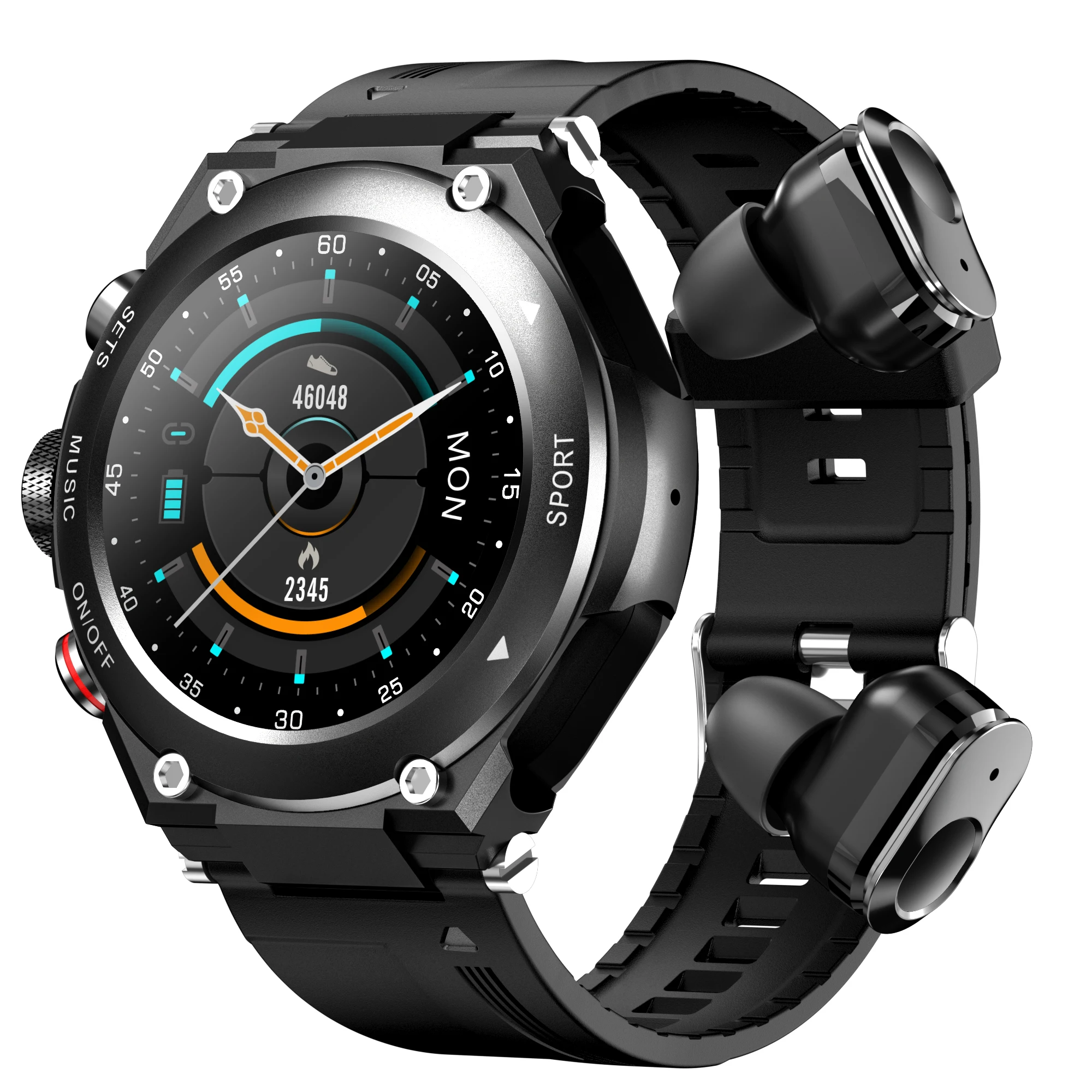 Newest Waterproof Blood Pressure fitness monitor tracker Sport Music Smart watch earbuds tws earphone for apple android with
Newest Waterproof Blood Pressure fitness monitor tracker Sport Music Smart watch earbuds tws earphone for apple android with