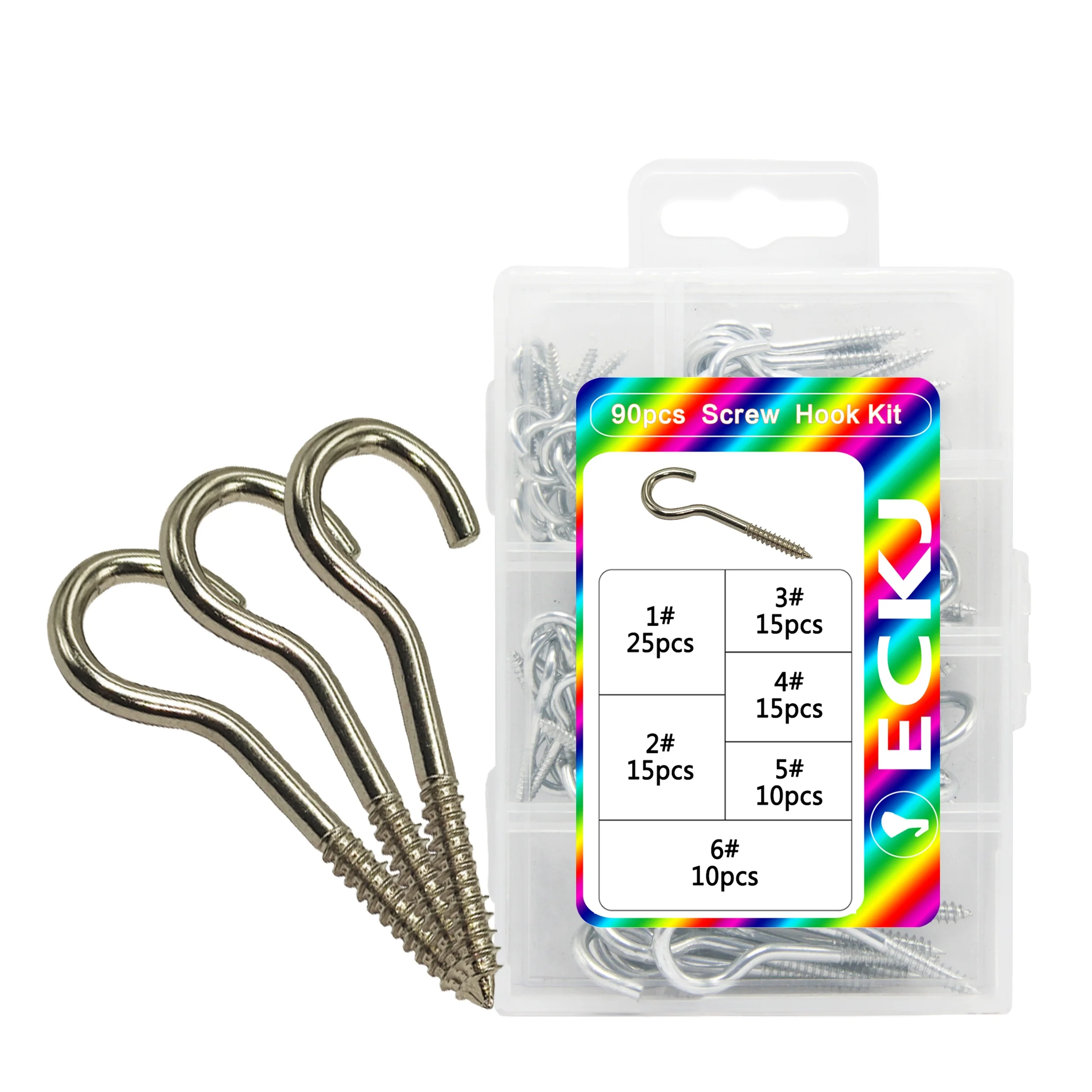 The best-selling eye hook wood screw is screwed into a box of 90 hook screw hooks
The best-selling eye hook wood screw is screwed into a box of 90 hook screw hooks