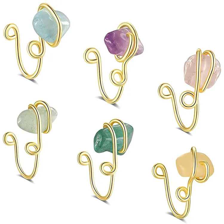 African Gold Plated Clip on Nose Rings Snake Shape Twisted Stainless Steel Nose Rings Irregular Faux Healing Crystal Nose Cuffs
African Gold Plated Clip on Nose Rings Snake Shape Twisted Stainless Steel Nose Rings Irregular Faux Healing Crystal Nose Cuffs