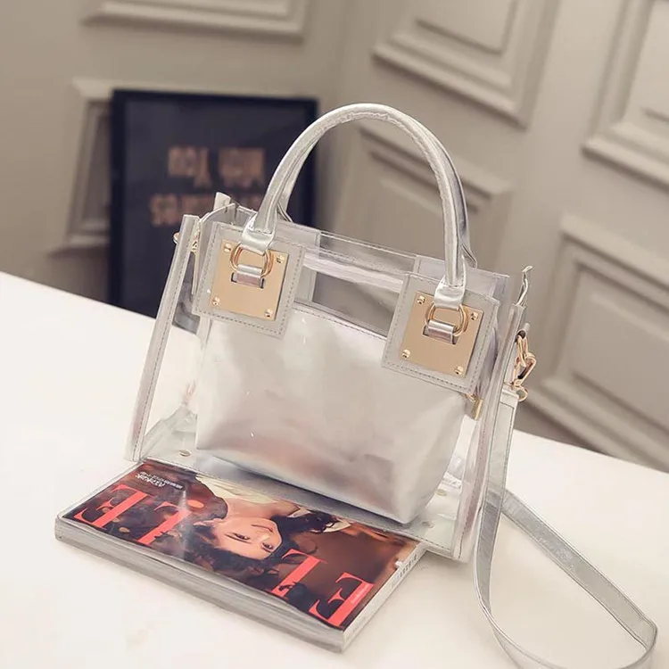 Hot Sale Fashion Ladies 2 Pieces Set Clear Handbag Women Pvc Plastic Transparent Bag
Hot Sale Fashion Ladies 2 Pieces Set Clear Handbag Women Pvc Plastic Transparent Bag