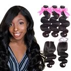 10A 8-40inch Peruvian Body Wave Hair Vendors Bundles With Closure Virgin Human Remy Hair Cuticle Aligned Hair Drop Shipping