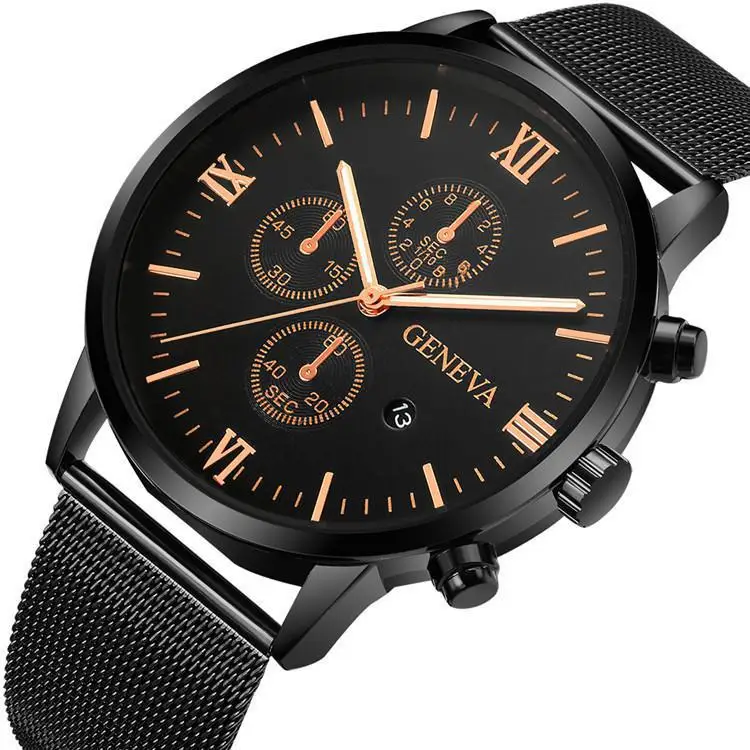 GENEVA luxury brand European and American men's sports fashion luxury watch stainless steel strap gold calendar date watch 2021, Picture
GENEVA luxury brand European and American men's sports fashion luxury watch stainless steel strap gold calendar date watch 2021, Picture