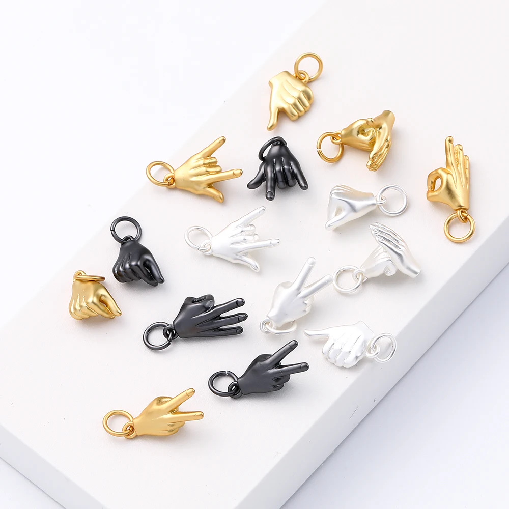 Creative design 18k gold-plated copper three hand gestures pendant for jewelry necklace bracelet earring design
Creative design 18k gold-plated copper three hand gestures pendant for jewelry necklace bracelet earring design