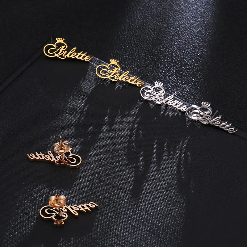 Fashion Trendy Letters Stud Earrings Aretes Ear Girl Rings Stainless Steel Personalized Name Earrings Custom Stud Earrings, Customized color
Fashion Trendy Letters Stud Earrings Aretes Ear Girl Rings Stainless Steel Personalized Name Earrings Custom Stud Earrings, Customized color