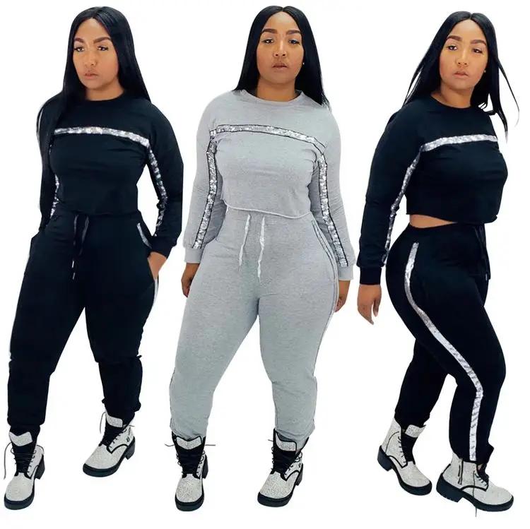 1019M157 new stylish side stripe crop top autumn winter women clothing two piece outfits set
1019M157 new stylish side stripe crop top autumn winter women clothing two piece outfits set