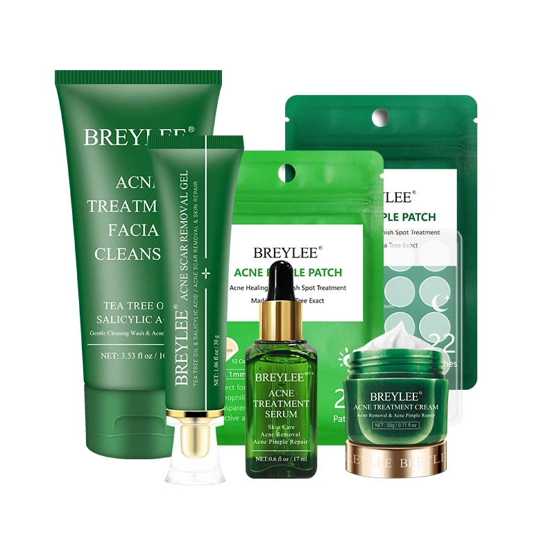 BREYLEE tea tree oil hydrocolloid acne patch acne cream treatment serum face wash skin care sets, Green
BREYLEE tea tree oil hydrocolloid acne patch acne cream treatment serum face wash skin care sets, Green