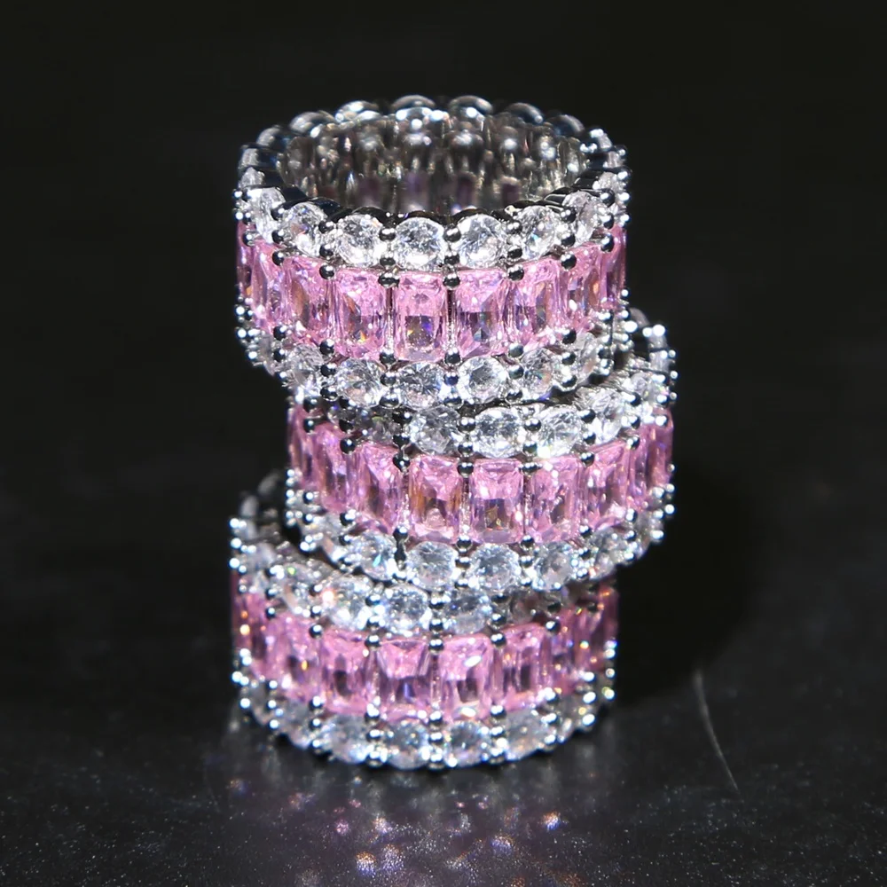 Silver plated white pink cubic zirconia full cz eternity band women rings
Silver plated white pink cubic zirconia full cz eternity band women rings