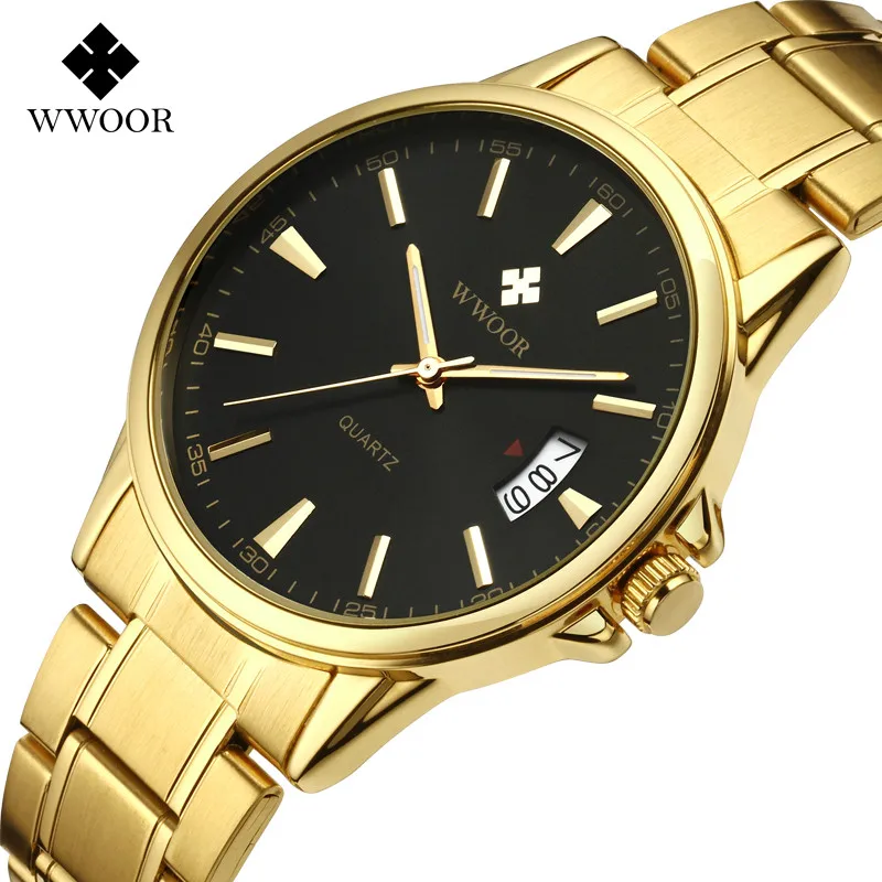 WWOOR 8833 Brand Men Waterproof Gold Watches Luxury Stainless Steel Date Clock Business Men Sports Wristwatch relogio masculino
WWOOR 8833 Brand Men Waterproof Gold Watches Luxury Stainless Steel Date Clock Business Men Sports Wristwatch relogio masculino