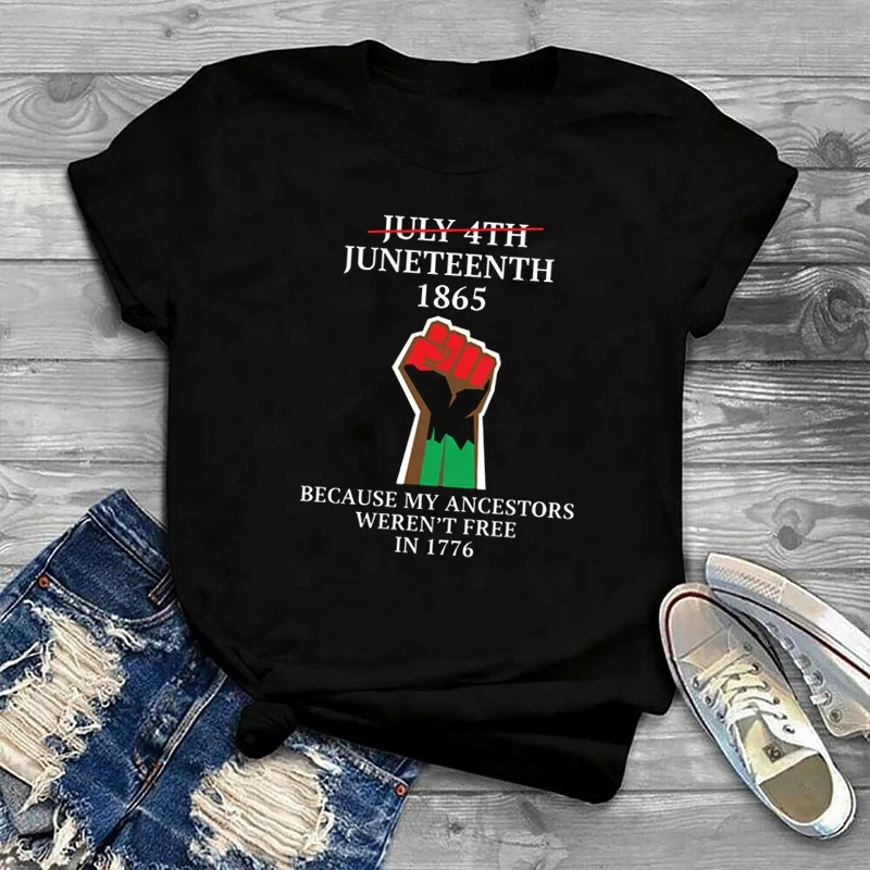 Wholesale Juneteenth Graphic Tees July 4th Oversized 100% Cotton Printed Bulk Tshirt Women Clothing, Black white gray dark blue red
Wholesale Juneteenth Graphic Tees July 4th Oversized 100% Cotton Printed Bulk Tshirt Women Clothing, Black white gray dark blue red