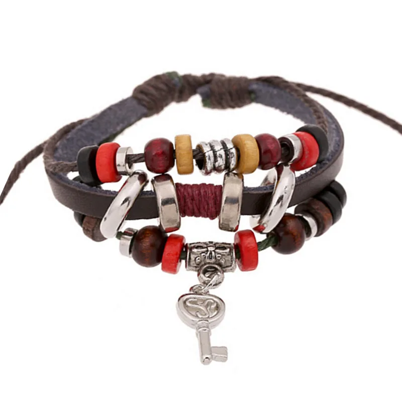 New lLather Cowhide Ornament Key Small Pendant Hand Beaded Bracelet
New lLather Cowhide Ornament Key Small Pendant Hand Beaded Bracelet