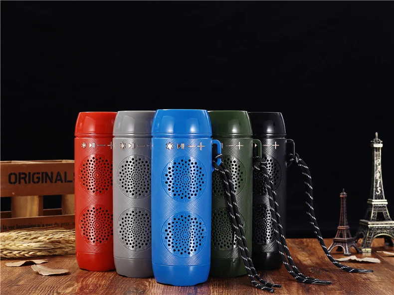J18 1200MA 10W BT TF U dish FM handfree call TWS flashlight portable mini wireless speaker - ANKUX.COM