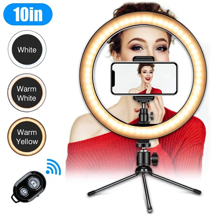 10 Inch Table LED Photography Makeup Desktop Selfie Ring Light With Tripod Stand, Black
10 Inch Table LED Photography Makeup Desktop Selfie Ring Light With Tripod Stand, Black