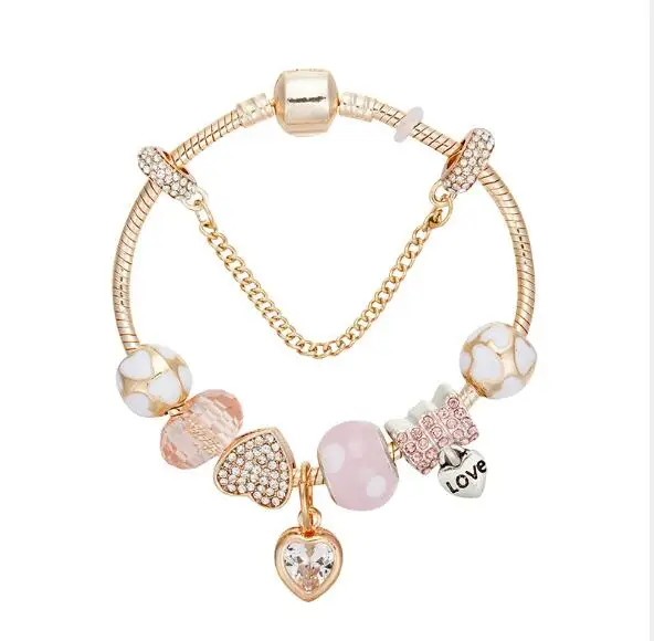 14k charm bracelet charms gold love heart bracelet, Picture 
14k charm bracelet charms gold love heart bracelet, Picture