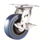 Hardware Tool Cabinet Industrial 6 Inch Medium Heavy Duty Swivel Side Lock Brake PU Caster And Wheel