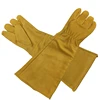 Deliwear custom real leather long elbow length safety work gloves for gardening