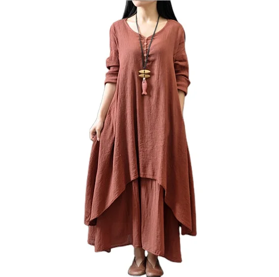Hot Sale Lady Long Sleeve Vintage Women Maxi Linen Dress For Ladies Cotton Puff Sleeve
Hot Sale Lady Long Sleeve Vintage Women Maxi Linen Dress For Ladies Cotton Puff Sleeve