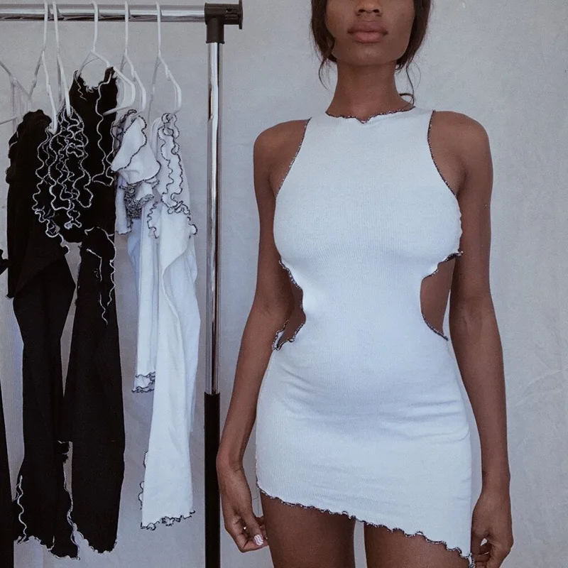 Logo Ribbed Knitted Patchwork Women Mini Dress Hollow Out O Neck Bodycon Sexy Streetwear 2021 Summer Clothes Party Club, Black,white
Logo Ribbed Knitted Patchwork Women Mini Dress Hollow Out O Neck Bodycon Sexy Streetwear 2021 Summer Clothes Party Club, Black,white