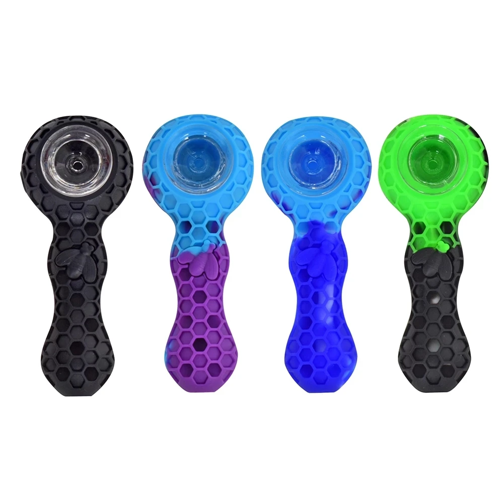 Honeycomb Glass Smoking Bee Pipe Food Grade Silicone Smoking Pipe Honeycomb Hot Selling Tobacco Weed Pipes, Customized color/10 assorted colors
Honeycomb Glass Smoking Bee Pipe Food Grade Silicone Smoking Pipe Honeycomb Hot Selling Tobacco Weed Pipes, Customized color/10 assorted colors