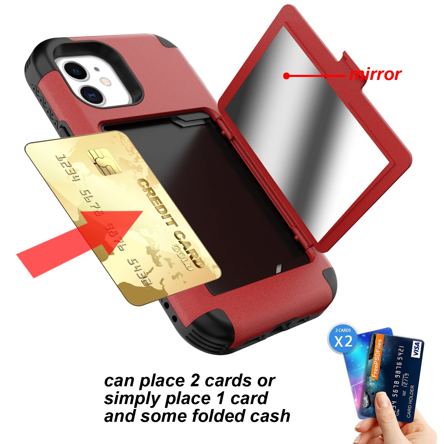 Mirror Card Slot Three in One Back Case For iPhone 12 pro max Fashion Mirror Phone Case For iphone 11 12, 5 colors
Mirror Card Slot Three in One Back Case For iPhone 12 pro max Fashion Mirror Phone Case For iphone 11 12, 5 colors
