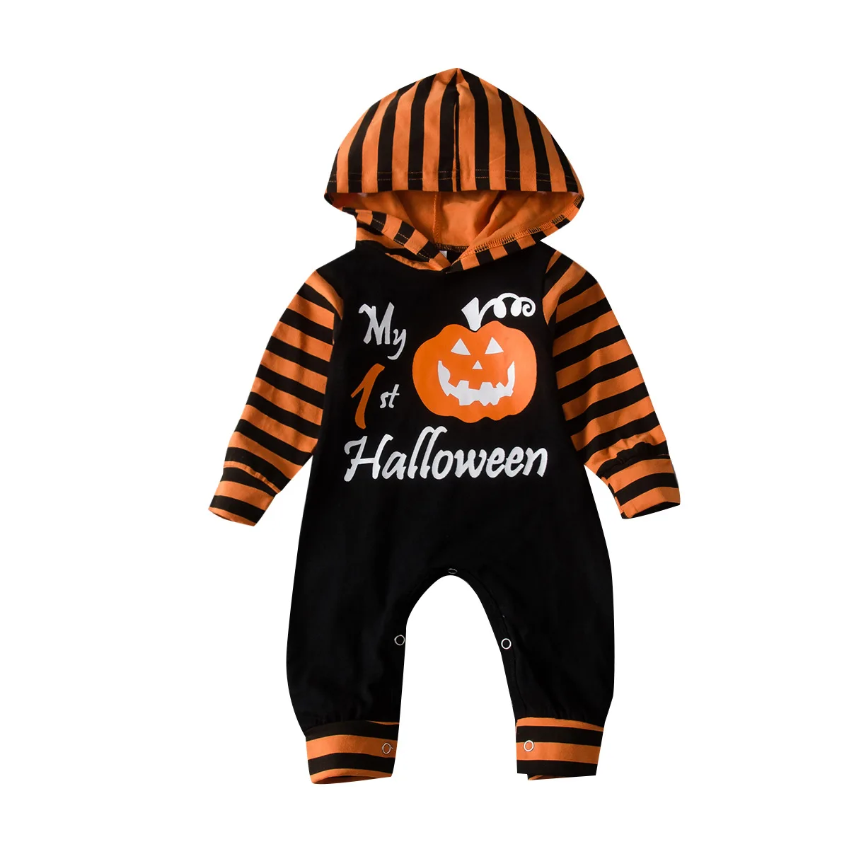 F41288A New style pumpkin letter striped hooded long-sleeved Halloween rompers baby Halloween baby boys' rompers, As picture
F41288A New style pumpkin letter striped hooded long-sleeved Halloween rompers baby Halloween baby boys' rompers, As picture