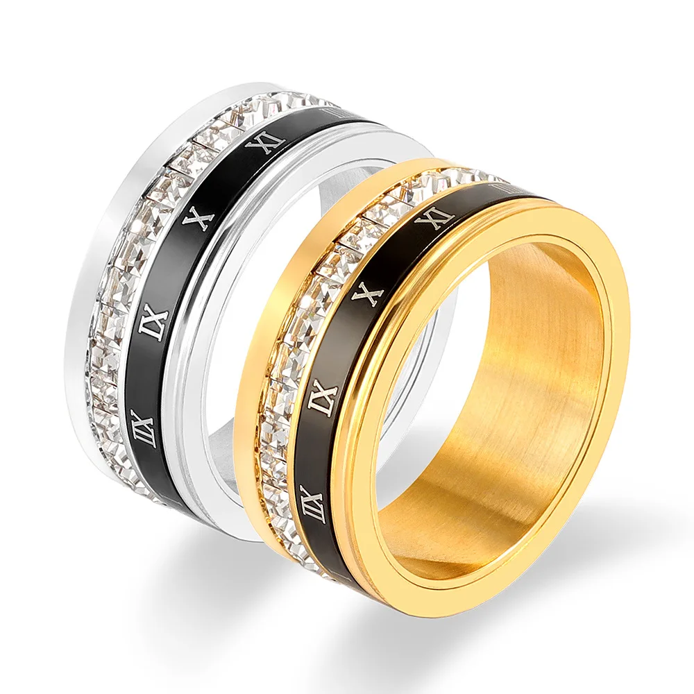 Single Row Diamond Roman Numeral Men Princess Cut Rotating Jewelry Women Personalised Wide Ring
Single Row Diamond Roman Numeral Men Princess Cut Rotating Jewelry Women Personalised Wide Ring