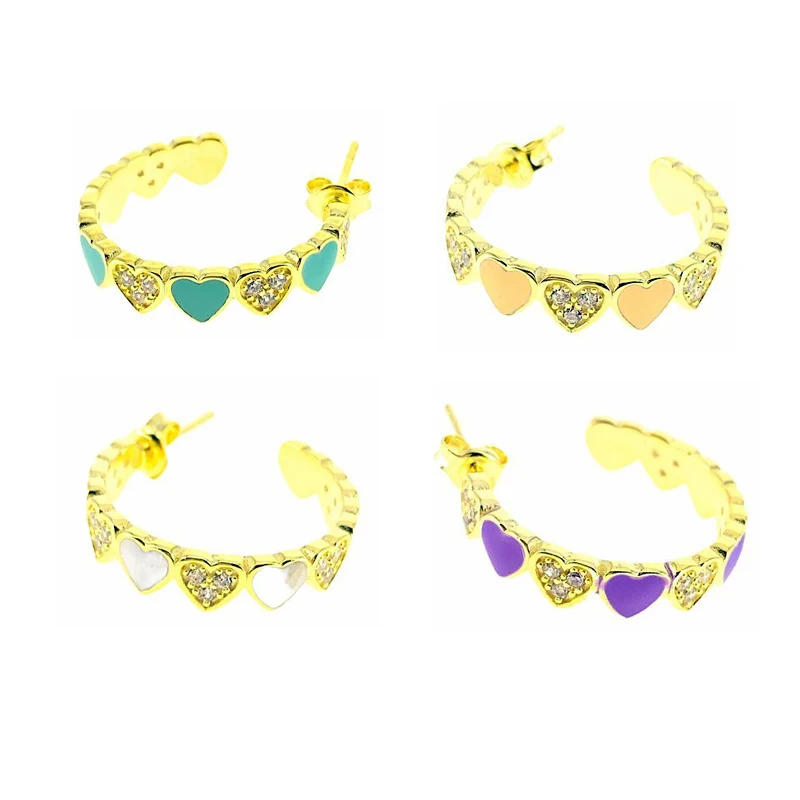 Korean Circle Heart Enamel CZ Earrings For Women Gold Color Fashion Round Geometric Stud Earrings New Party Jewelry, Picture
Korean Circle Heart Enamel CZ Earrings For Women Gold Color Fashion Round Geometric Stud Earrings New Party Jewelry, Picture
