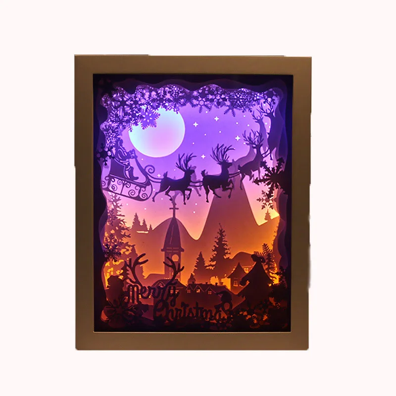 Christmas 3D Night Light TSG-15 Paper Carving Lamp Gift Modern Simple Creative Birthday Gift Light Shadow LED Photo Frame, Wood grain, black, white
Christmas 3D Night Light TSG-15 Paper Carving Lamp Gift Modern Simple Creative Birthday Gift Light Shadow LED Photo Frame, Wood grain, black, white