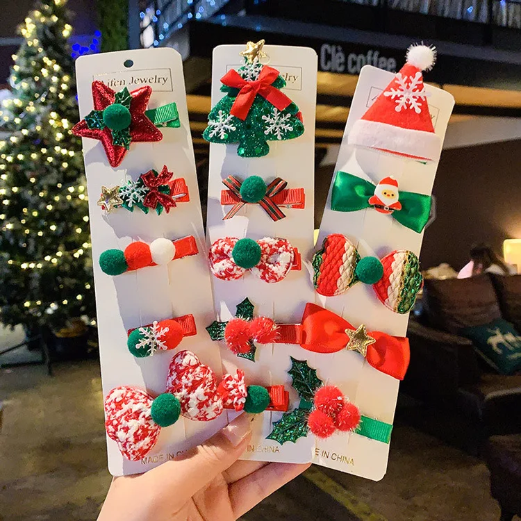 Christmas 5 pieces card santa no crease hair clips sets for kids fashion hair clips girls hair accessories
Christmas 5 pieces card santa no crease hair clips sets for kids fashion hair clips girls hair accessories