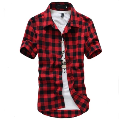 Wholesale men's summer four color shirt Large slim fashion Short Sleeve Plaid Shirt
Wholesale men's summer four color shirt Large slim fashion Short Sleeve Plaid Shirt