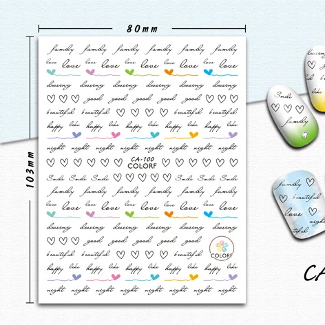 CA100-117 Hot Selling Fashion Art Nail Sticker Wholesale Diy Nail Art Decoration Sticker
CA100-117 Hot Selling Fashion Art Nail Sticker Wholesale Diy Nail Art Decoration Sticker