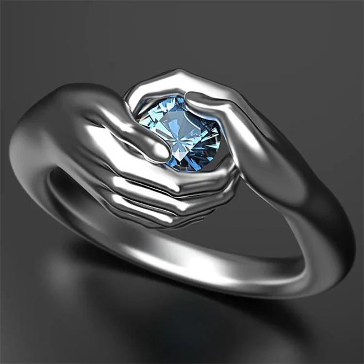 Wholesale 2021 retro silver men and women hand holding wedding engagement ring hip hop blue zircon punk ring jewelry
Wholesale 2021 retro silver men and women hand holding wedding engagement ring hip hop blue zircon punk ring jewelry