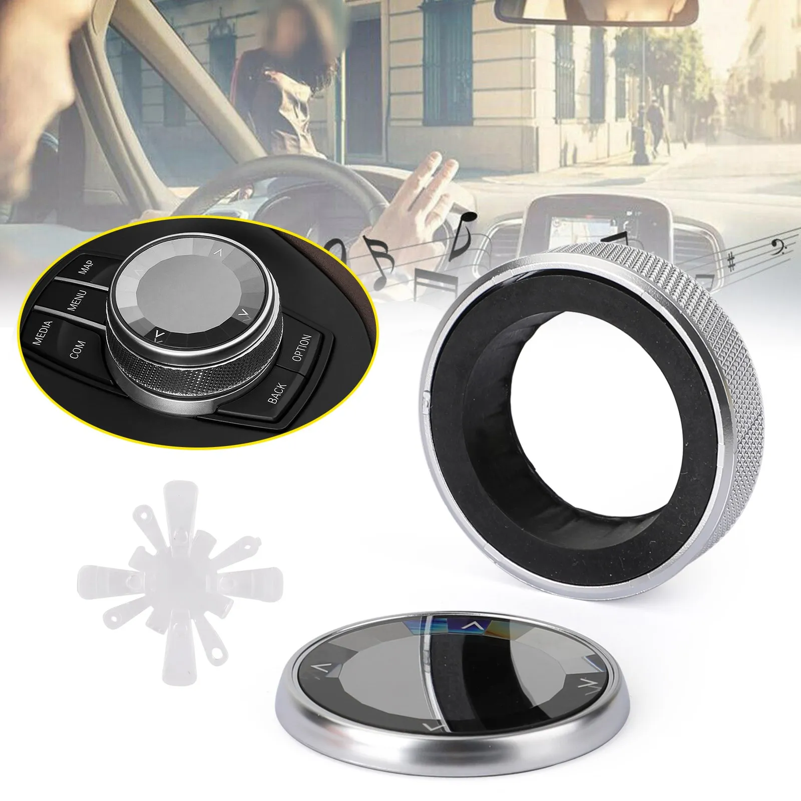 Areyourshop Silver Multi-Media Control Knob Ring Trim E Chassis 7 Keys Cover For BMW All
Areyourshop Silver Multi-Media Control Knob Ring Trim E Chassis 7 Keys Cover For BMW All